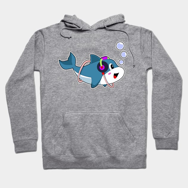 Dolphin Headphone Music Hoodie by Markus Schnabel